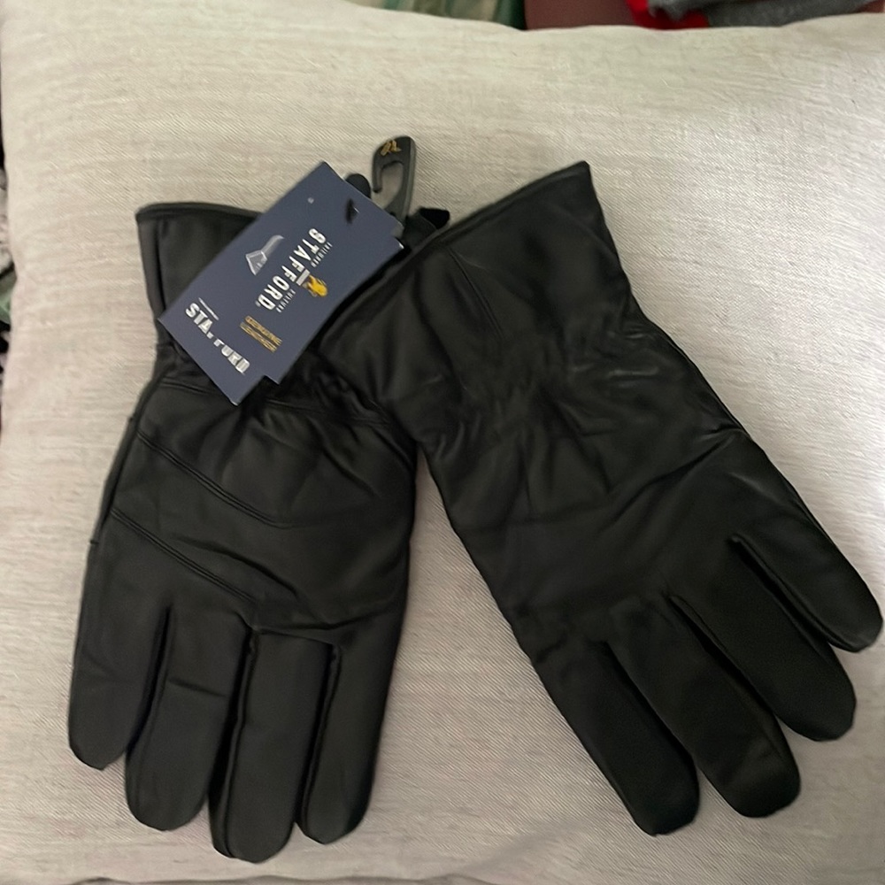 NWT Stafford Men’s XL black leather gloves